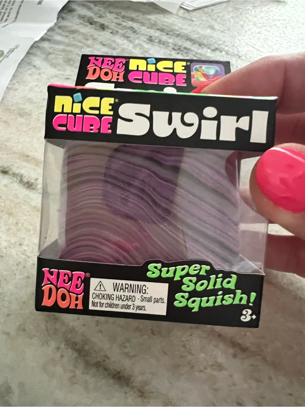 Nee Doh Nice Cube Swirl Squishy - Purple Swirl New in Box